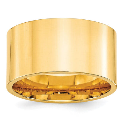 Ehering aus 10K Gelbgold, 12 mm, flach, Standardgewicht, Komfort-Passform