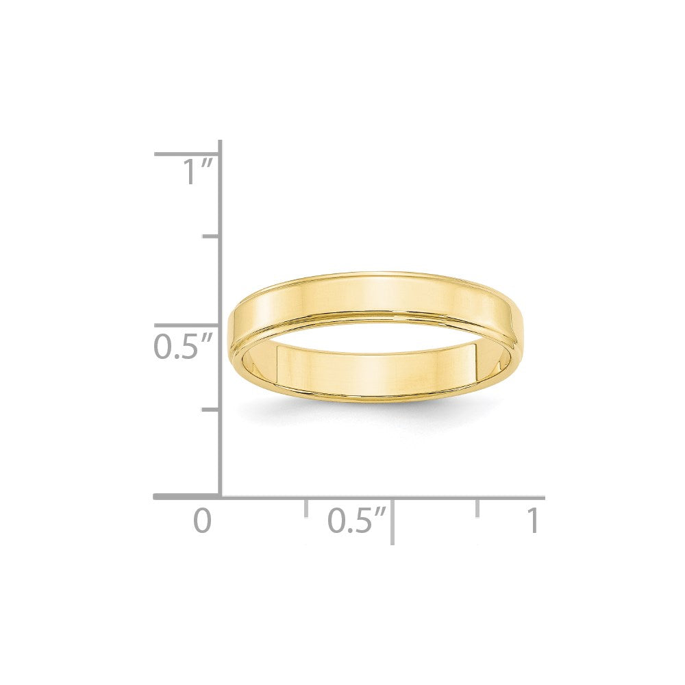 10K Gelbgold 4 mm flacher Ehering mit Stufenkante