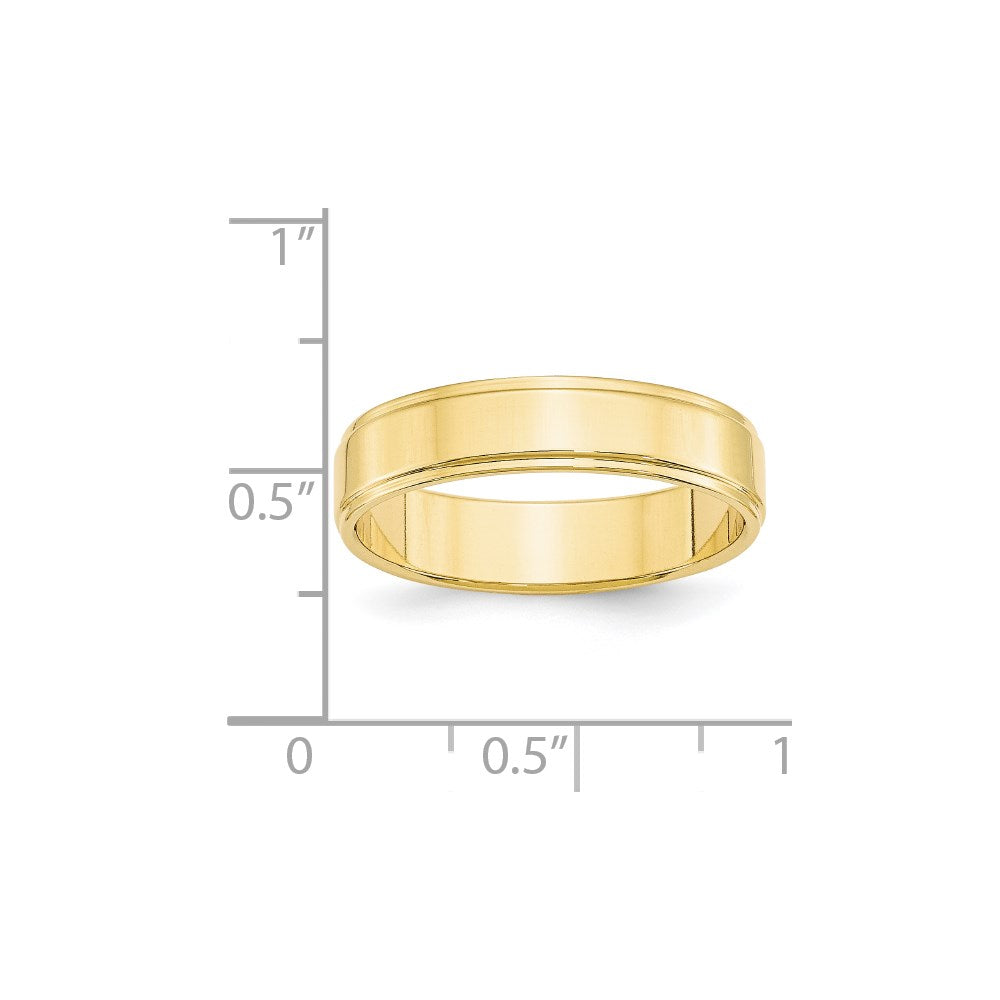 10K Gelbgold Ehering, 5 mm, flach mit Stufenkante
