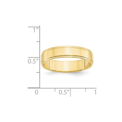 10K Gelbgold Ehering, 5 mm, flach mit Stufenkante
