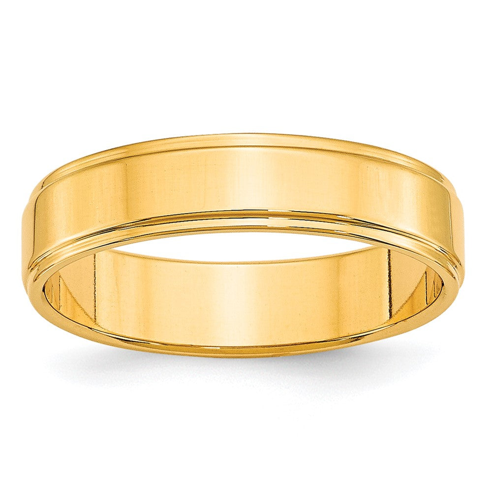 10K Gelbgold Ehering, 5 mm, flach mit Stufenkante