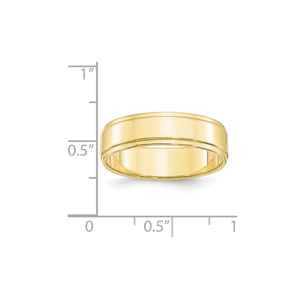 10K Gelbgold 6 mm flacher Ehering mit Stufenkante