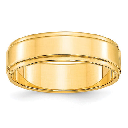 10K Gelbgold 6 mm flacher Ehering mit Stufenkante