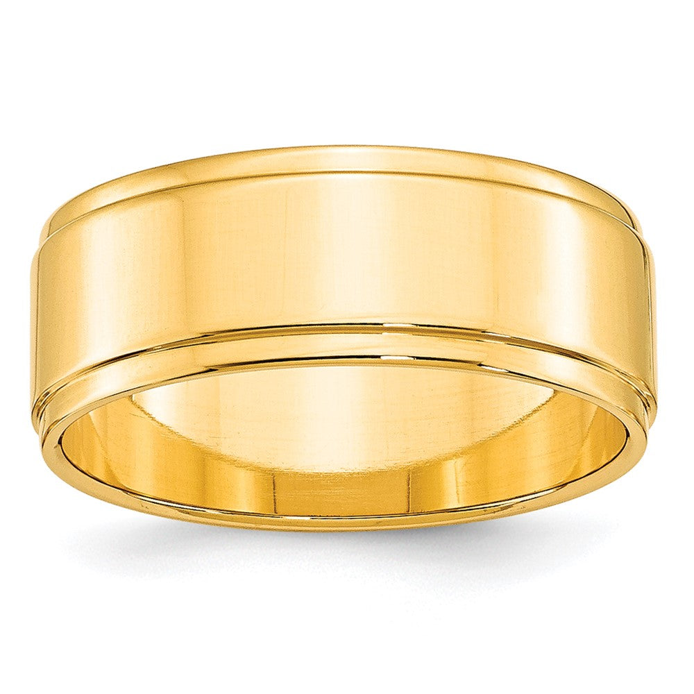 10K Gelbgold 8 mm flacher Ehering mit Stufenkante