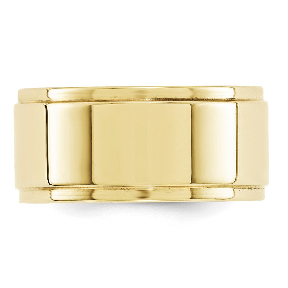 10K Gelbgold 10 mm flacher Ehering mit Stufenkante