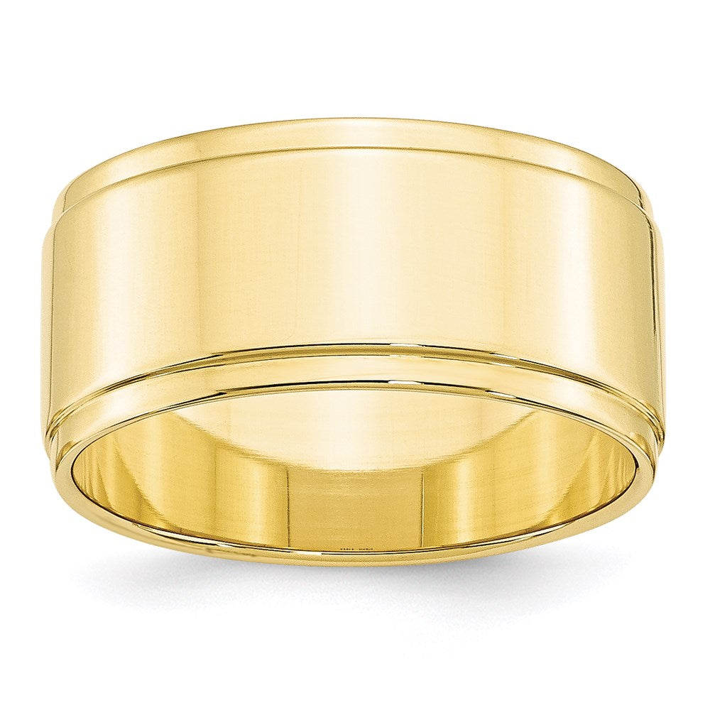 10K Gelbgold 10 mm flacher Ehering mit Stufenkante
