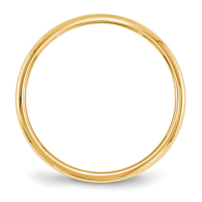 Ehering aus 10K Gelbgold, 2 mm, halbrund