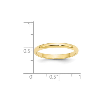10k Gelbgold 2,5 mm halbrunder Ehering