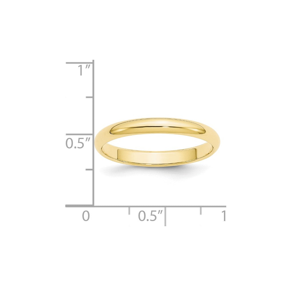 10K Gelbgold 3 mm halbrunder Ehering