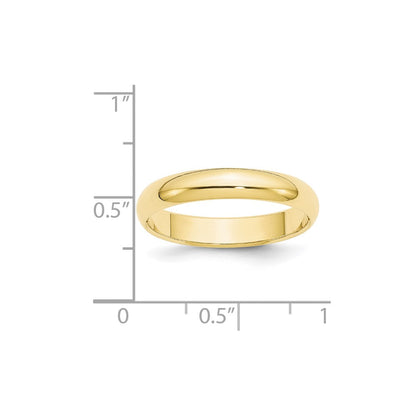 10 Karat Gelbgold 4 mm halbrunder Ehering