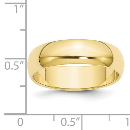 10k Gelbgold 6 mm halbrunder Ehering