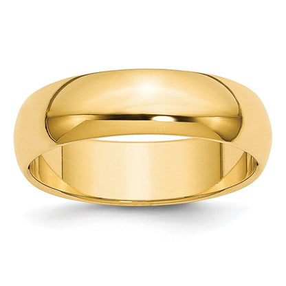 10k Gelbgold 6 mm halbrunder Ehering