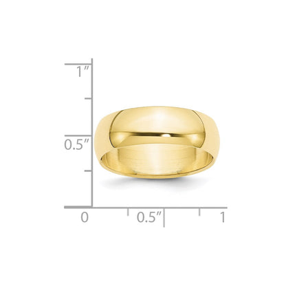 10k Gelbgold 7 mm halbrunder Ehering