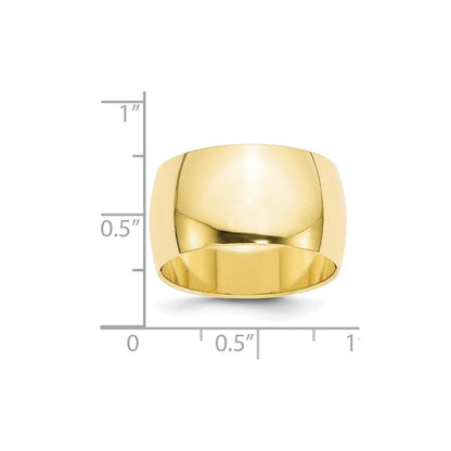 10K Gelbgold 12 mm halbrund Ehering