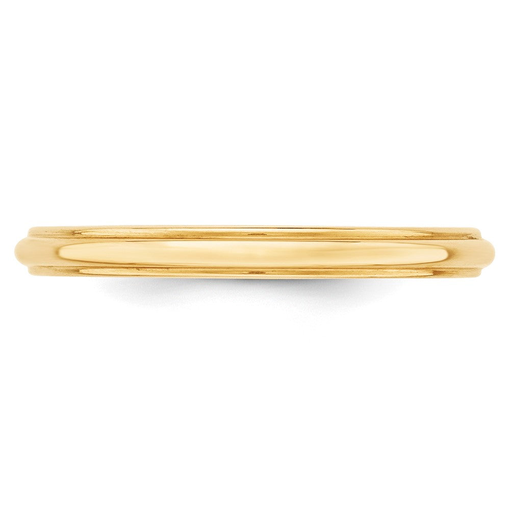 10k Gelbgold 2,5 mm halbrunder Ehering mit Kante