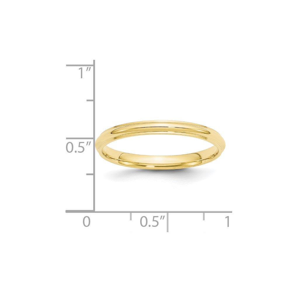 10k Gelbgold 2,5 mm halbrunder Ehering mit Kante