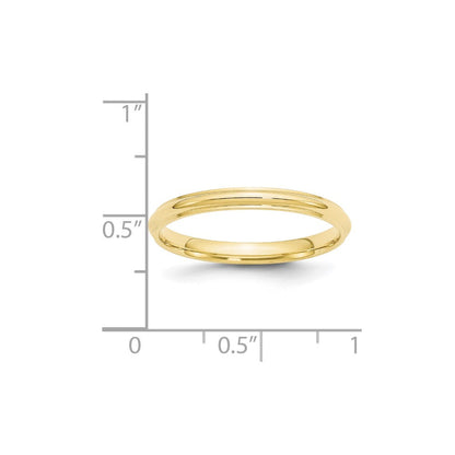 10k Gelbgold 2,5 mm halbrunder Ehering mit Kante
