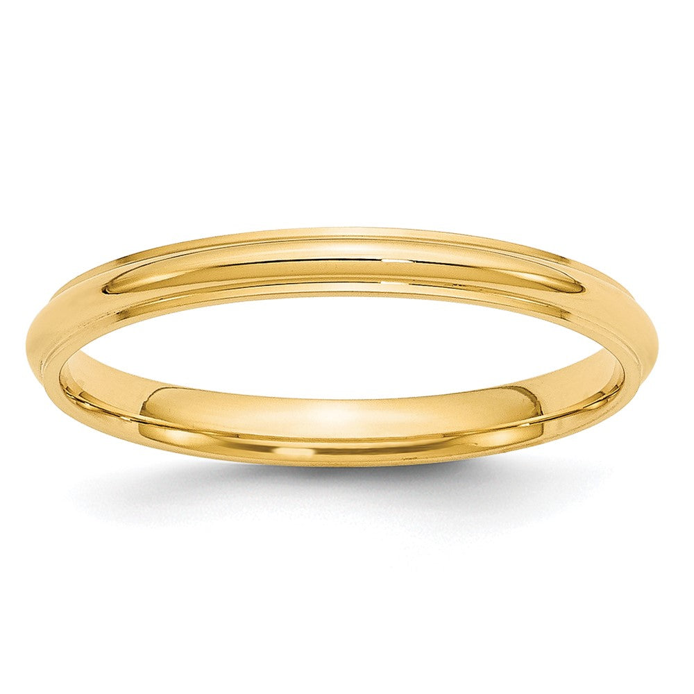 10k Gelbgold 2,5 mm halbrunder Ehering mit Kante