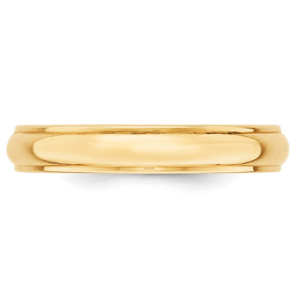 10K Gelbgold 4 mm Ehering, halbrund mit Kante