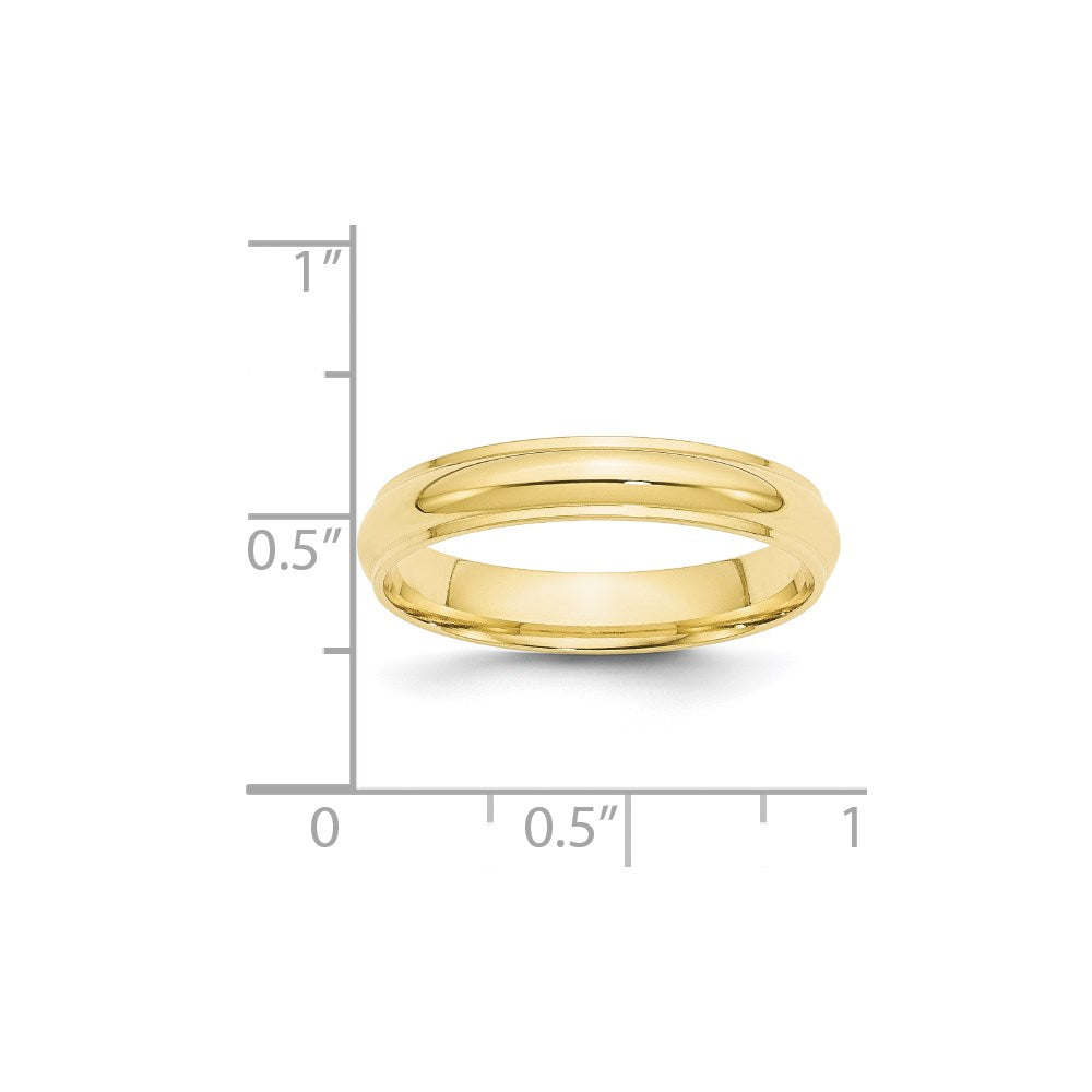 10K Gelbgold 4 mm Ehering, halbrund mit Kante