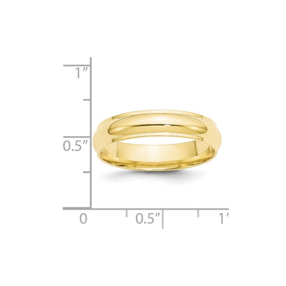 10K Gelbgold 5 mm halbrund mit Kante Ehering