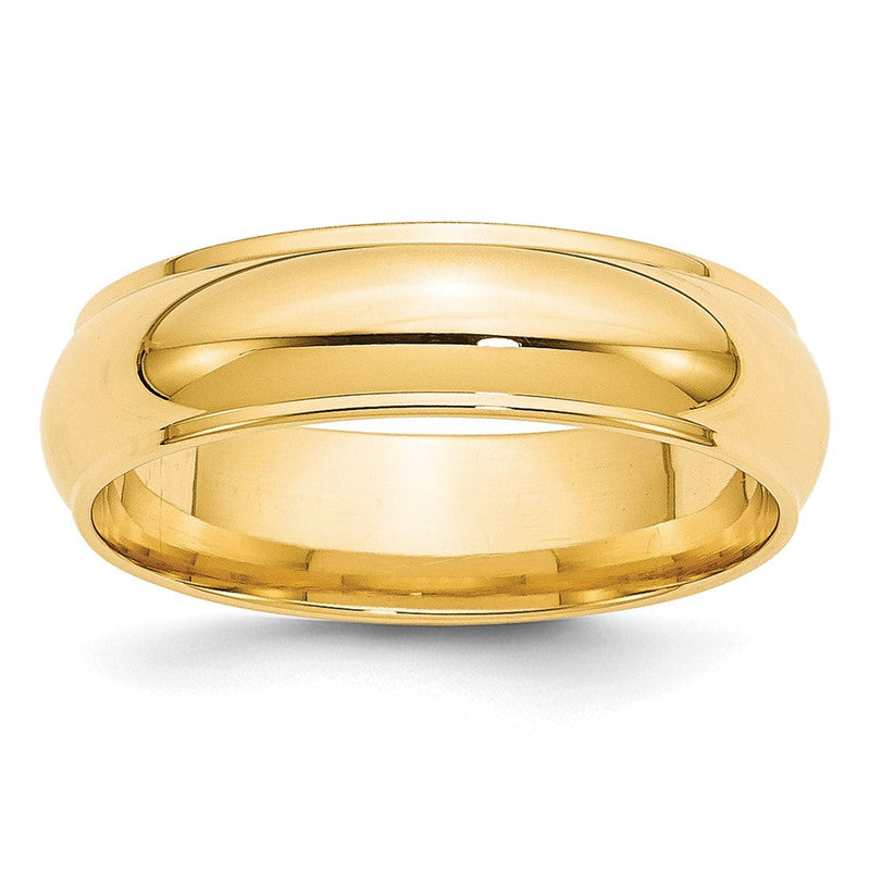10K Gelbgold 6 mm halbrunder Ehering mit Kante