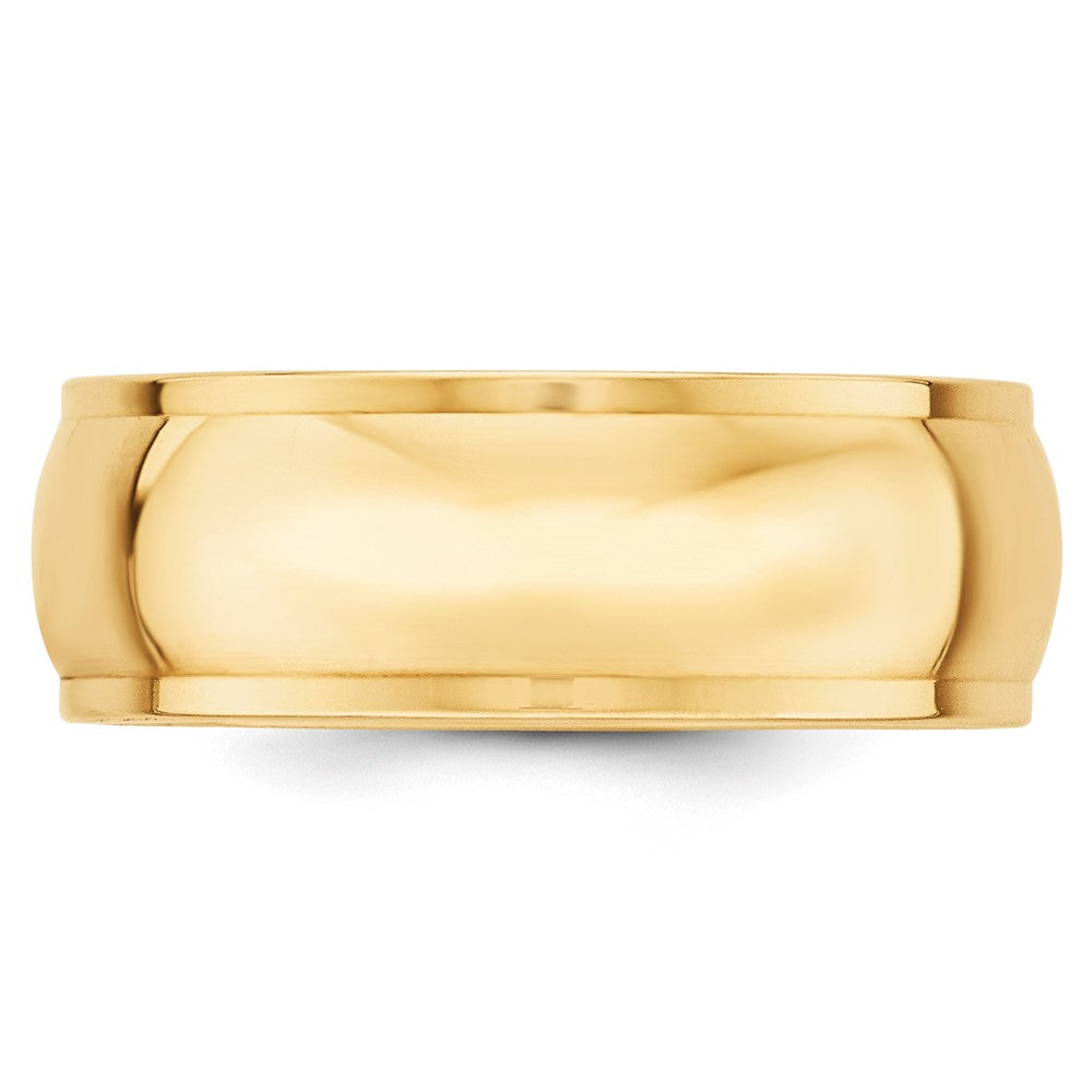 10K Gelbgold 8 mm Ehering, halbrund mit Kante
