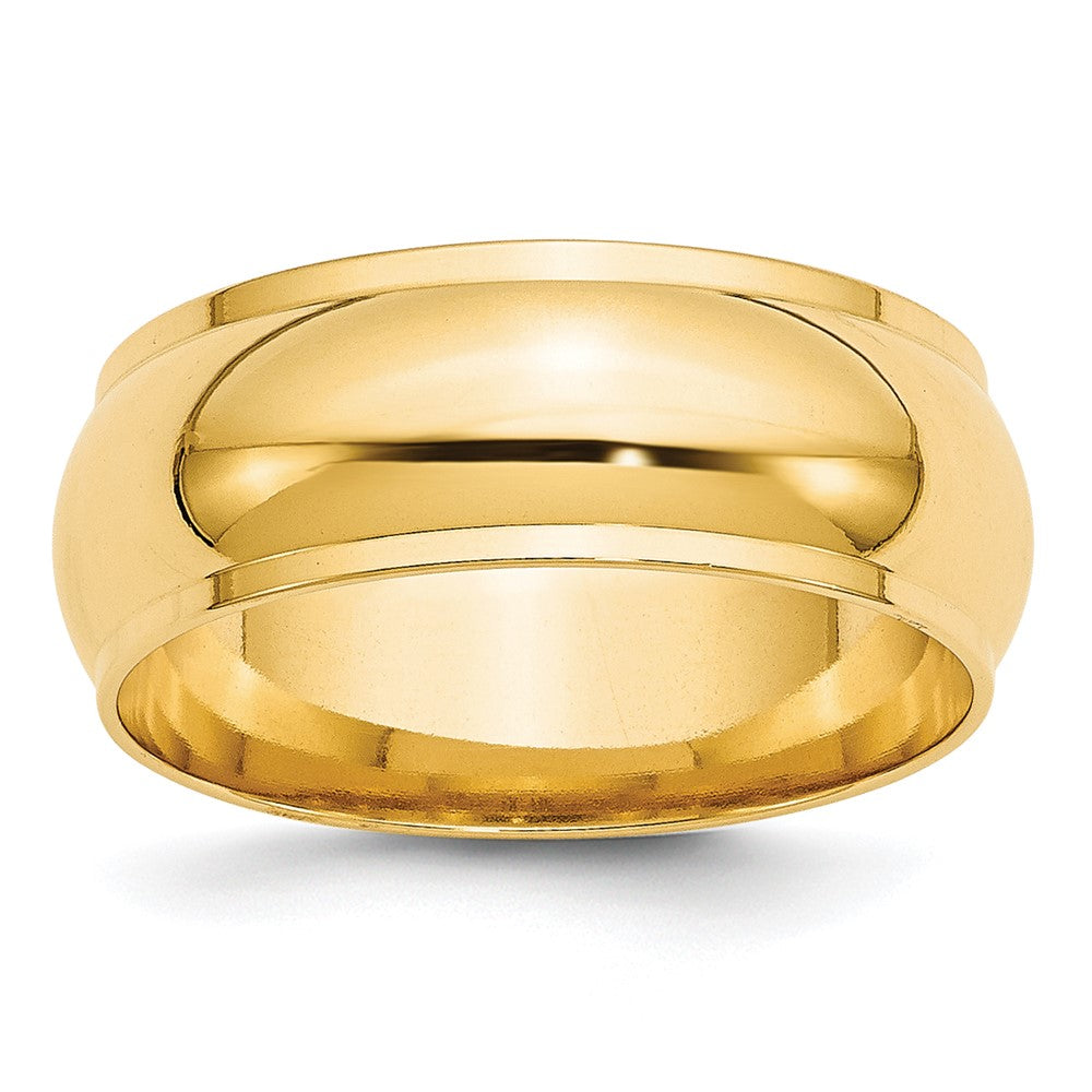 10K Gelbgold 8 mm Ehering, halbrund mit Kante