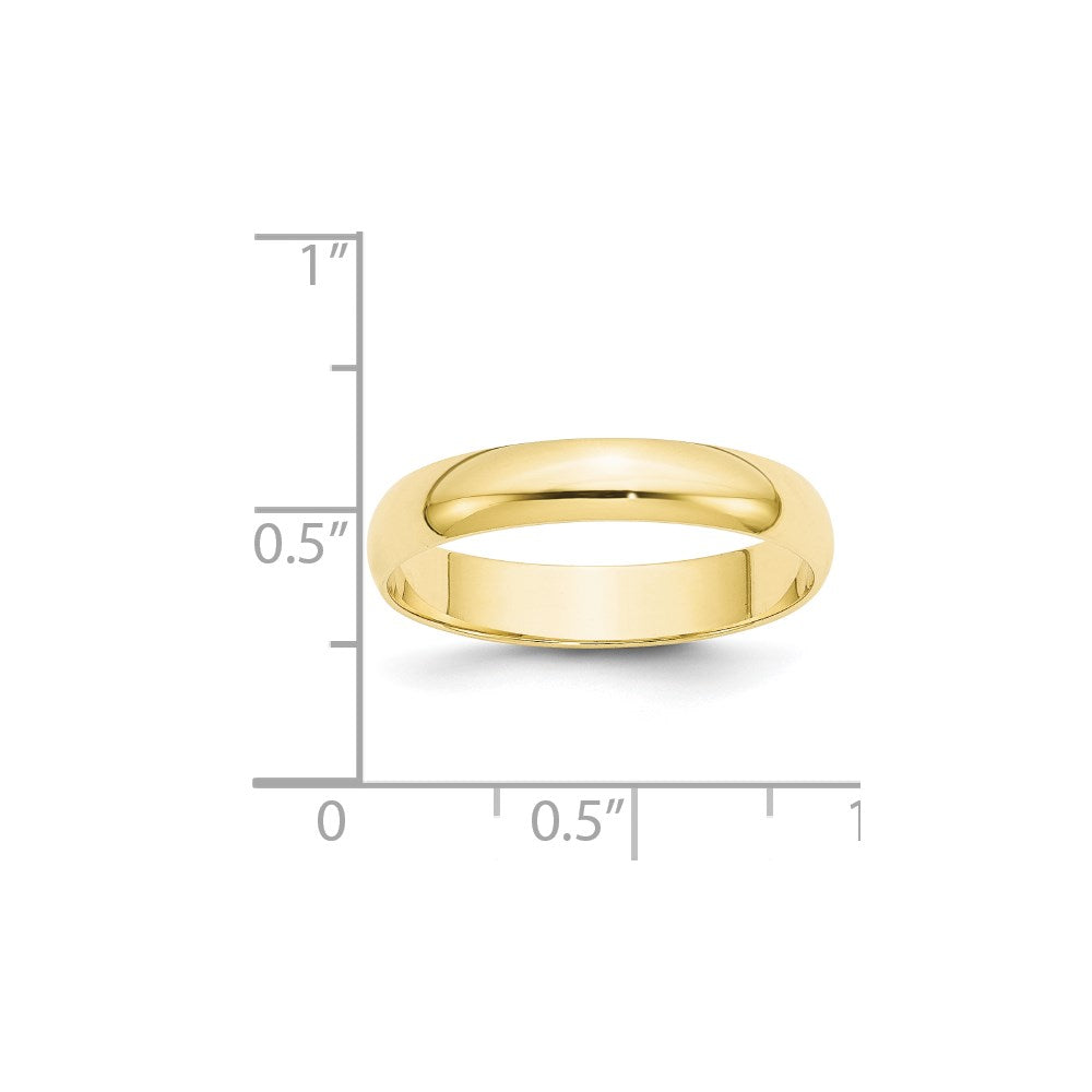 10K Gelbgold 4 mm Ehering, leicht, halbrund
