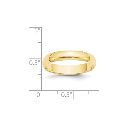 10K Gelbgold 4 mm Ehering, leicht, halbrund