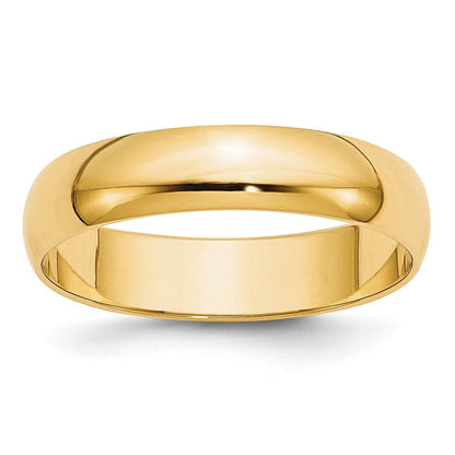 10K Gelbgold 5 mm leichter halbrunder Ehering
