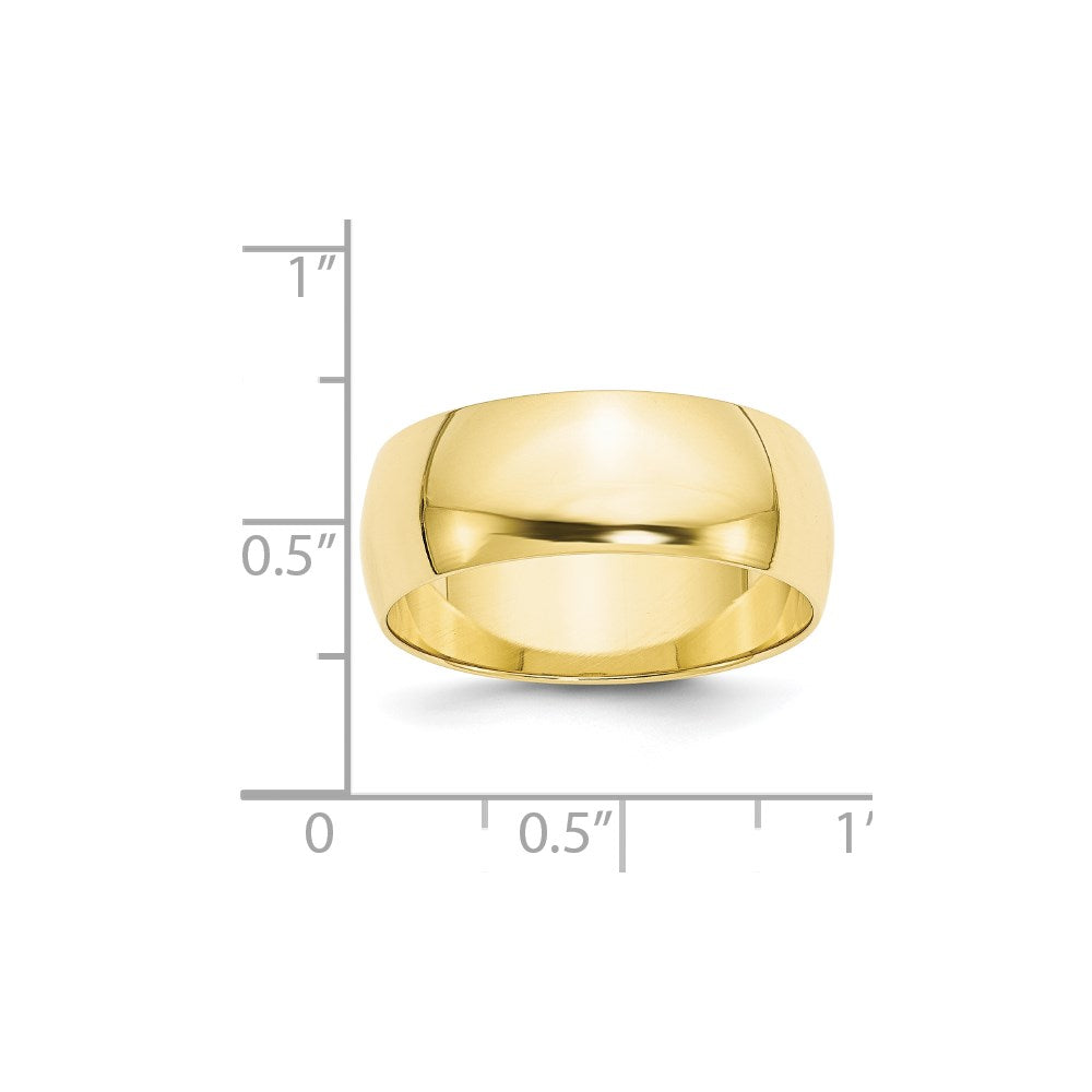 10K Gelbgold 8 mm leichter halbrunder Ehering