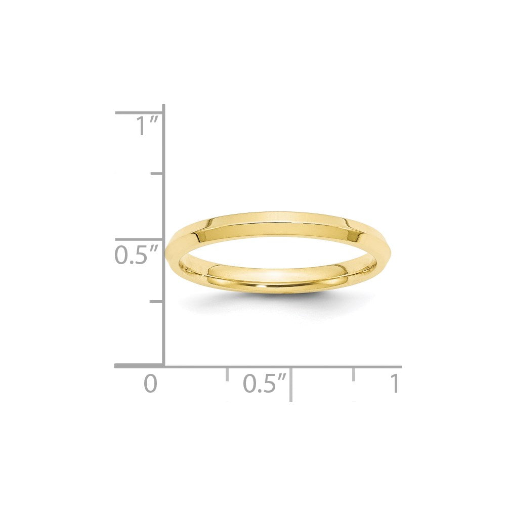 10K Gelbgold 2,5 mm Messerkante Komfort-Passform Ehering