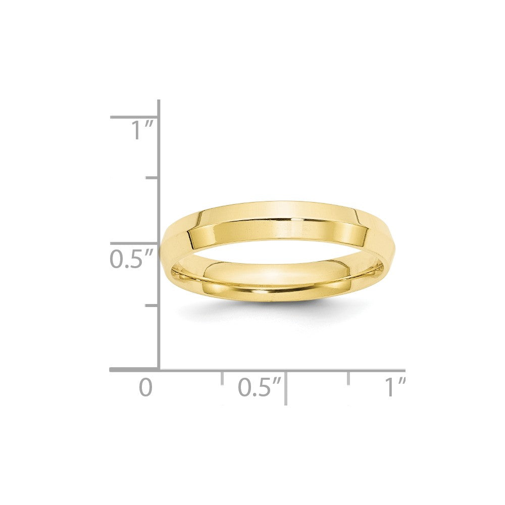 Ehering aus 10K Gelbgold, 4 mm, Messerkante, Komfort-Passform