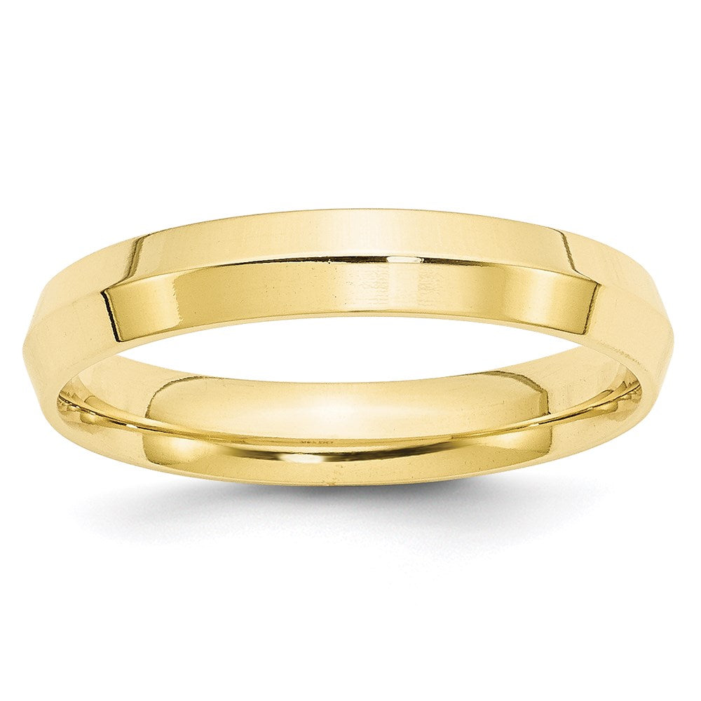 Ehering aus 10K Gelbgold, 4 mm, Messerkante, Komfort-Passform