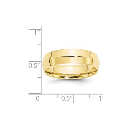 10k Gelbgold 6 mm Ehering mit Messerkante und Komfort-Passform