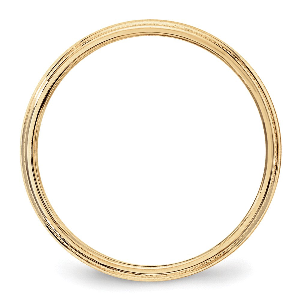 10K Gelbgold Ehering, 3 mm, halbrund mit Milgrain