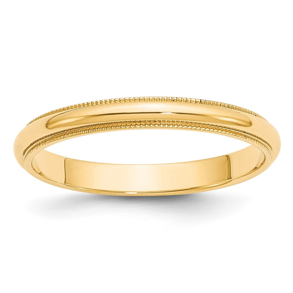 10K Gelbgold Ehering, 3 mm, halbrund mit Milgrain