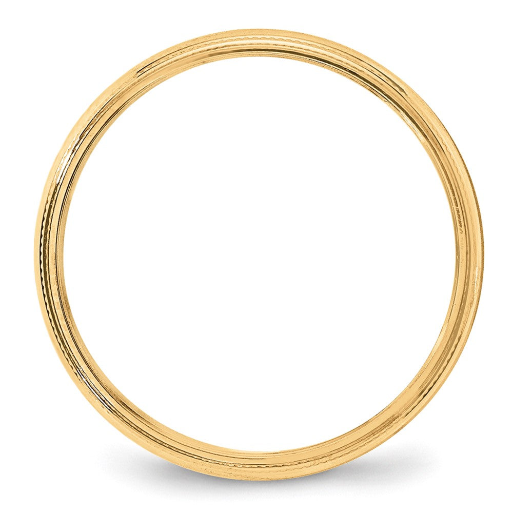 10k Gelbgold Ehering, 4 mm, halbrund mit Milgrain