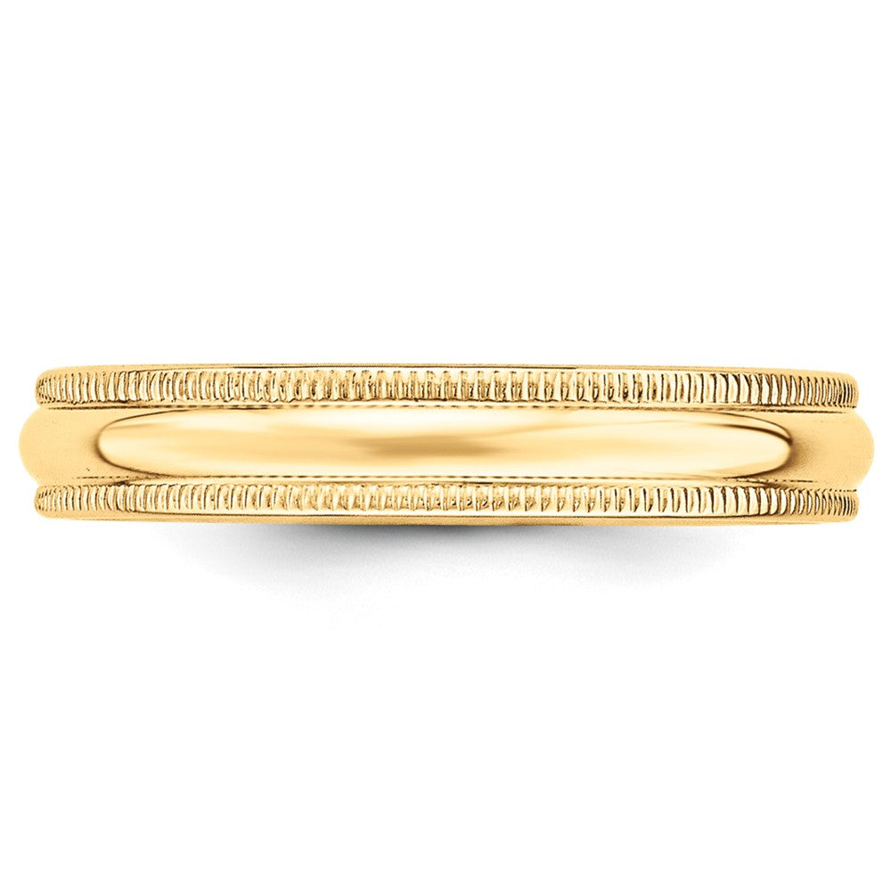 10k Gelbgold Ehering, 4 mm, halbrund mit Milgrain