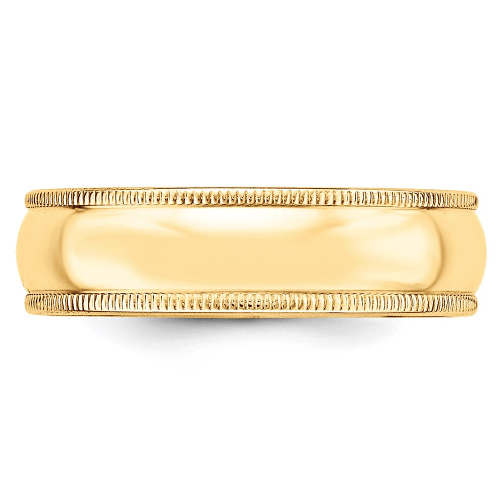 10k Gelbgold 6 mm Milgrain halbrund Ehering