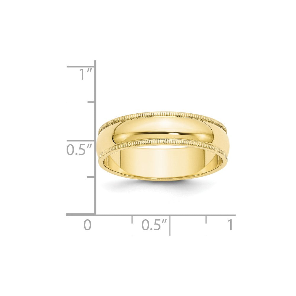 10k Gelbgold 6 mm Milgrain halbrund Ehering