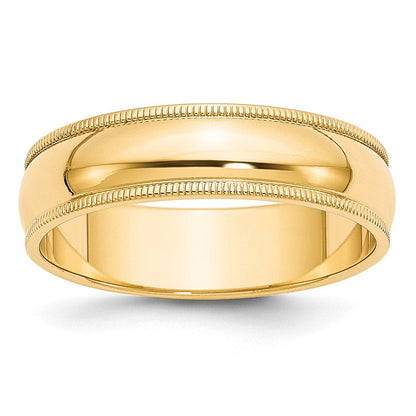 10k Gelbgold 6 mm Milgrain halbrund Ehering