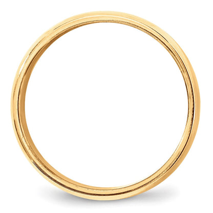 Ehering aus 10K Gelbgold, 8 mm, halbrund mit Milgrain