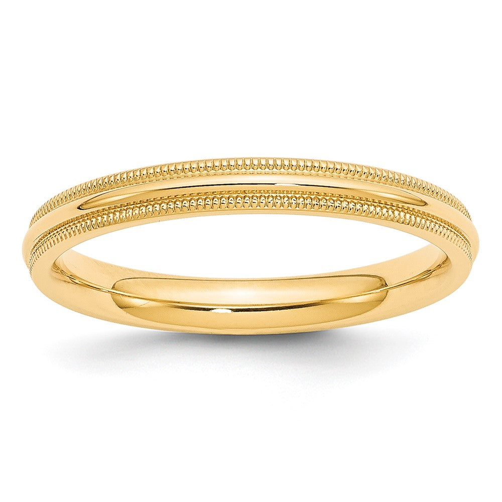 10K Gelbgold 3 mm Milgrain halbrund Komfort-Passform Ehering