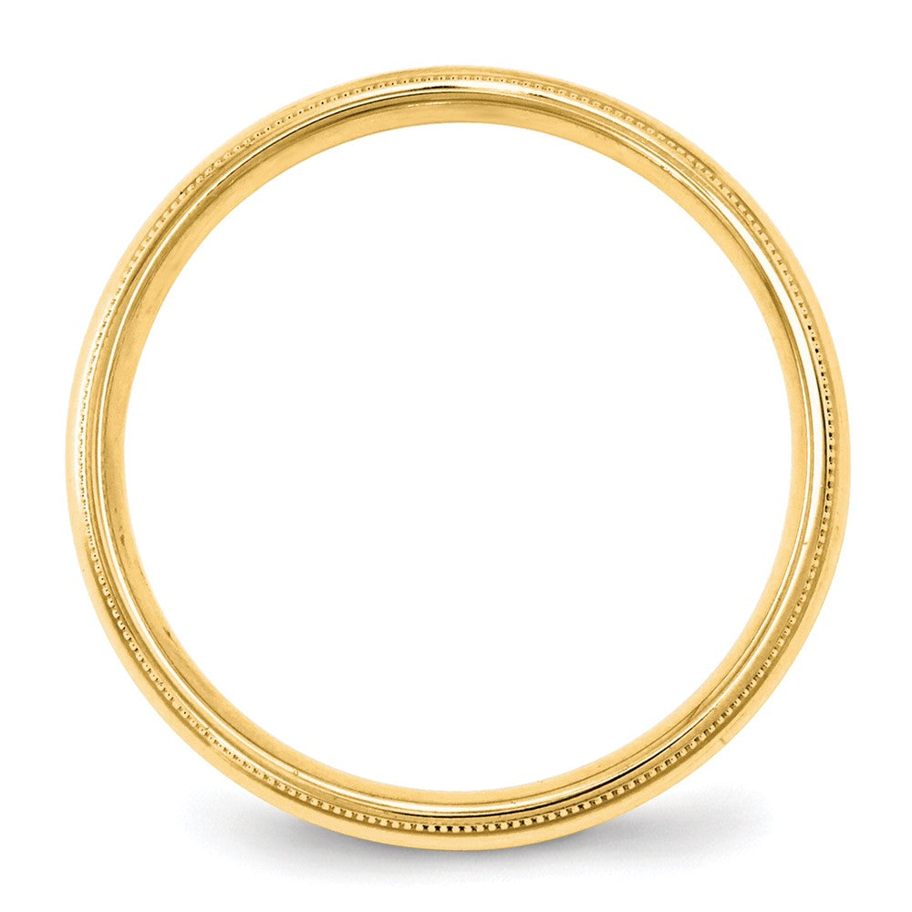 Ehering aus 10K Gelbgold, 4 mm, halbrund mit Milgrain, Komfort-Passform