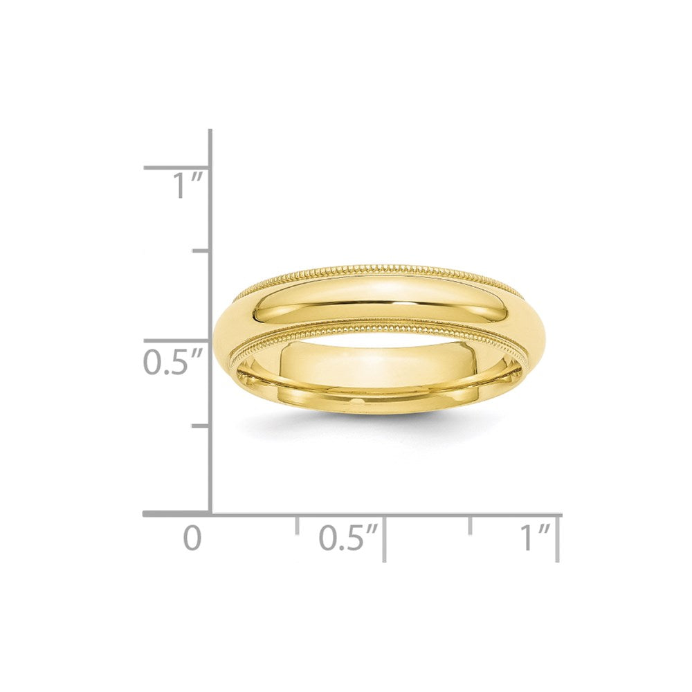 10K Gelbgold 5 mm Milgrain Halbrund Komfort-Passform Ehering