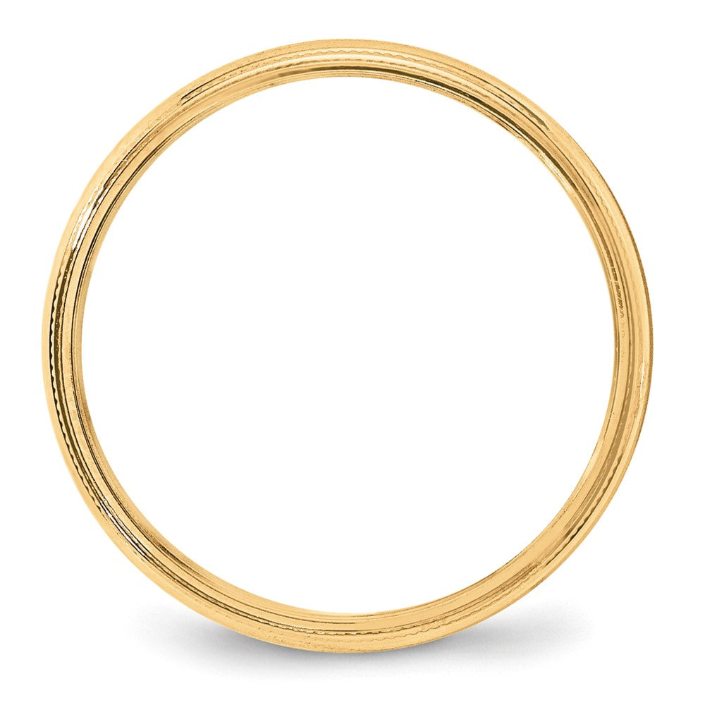 10k Gelbgold 4 mm leichter Ehering, halbrund, mit Milgrain
