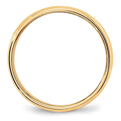 10K Gelbgold 6 mm leichter Ehering mit Milgrain, halbrund
