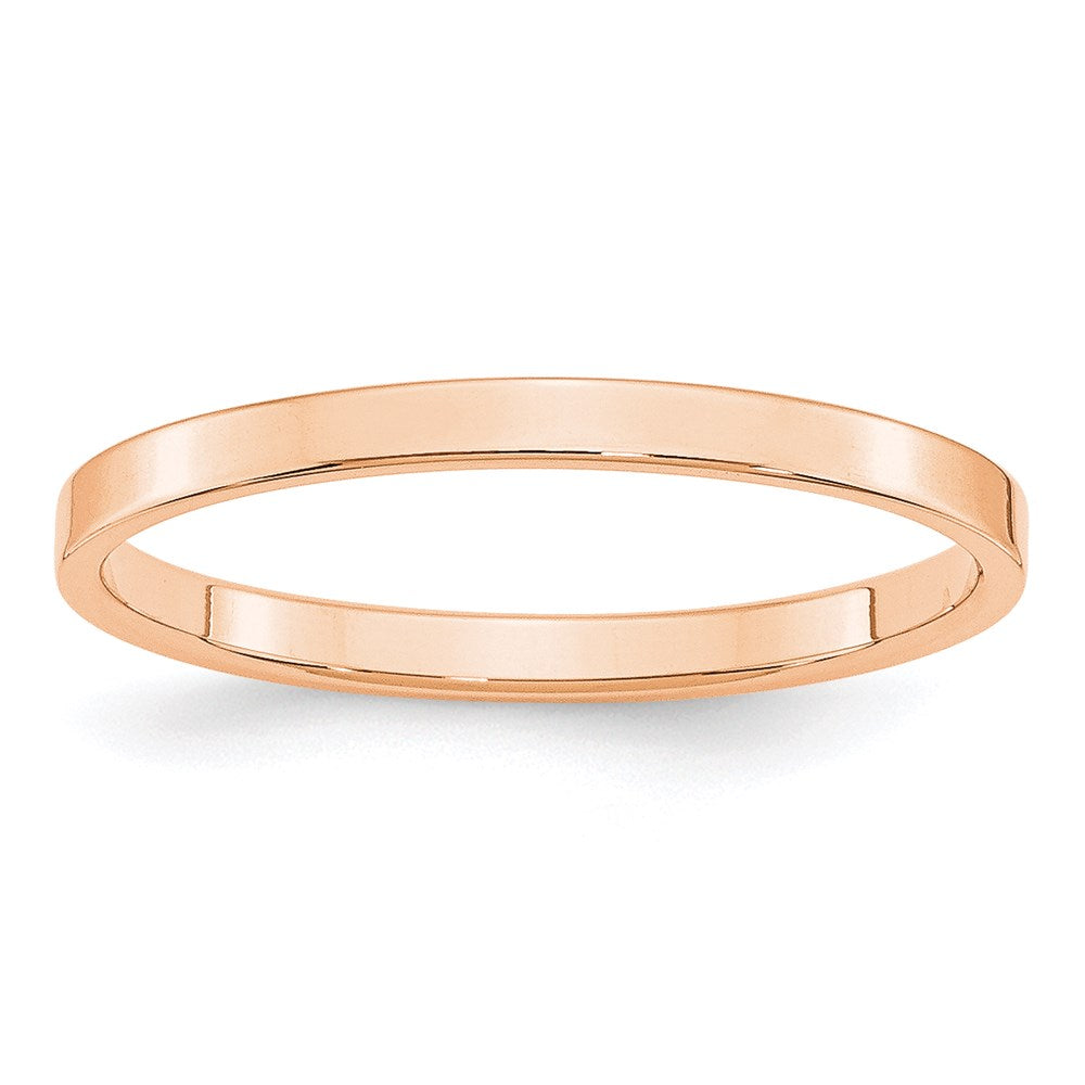 10k Roségold 2 mm leichter flacher Ehering